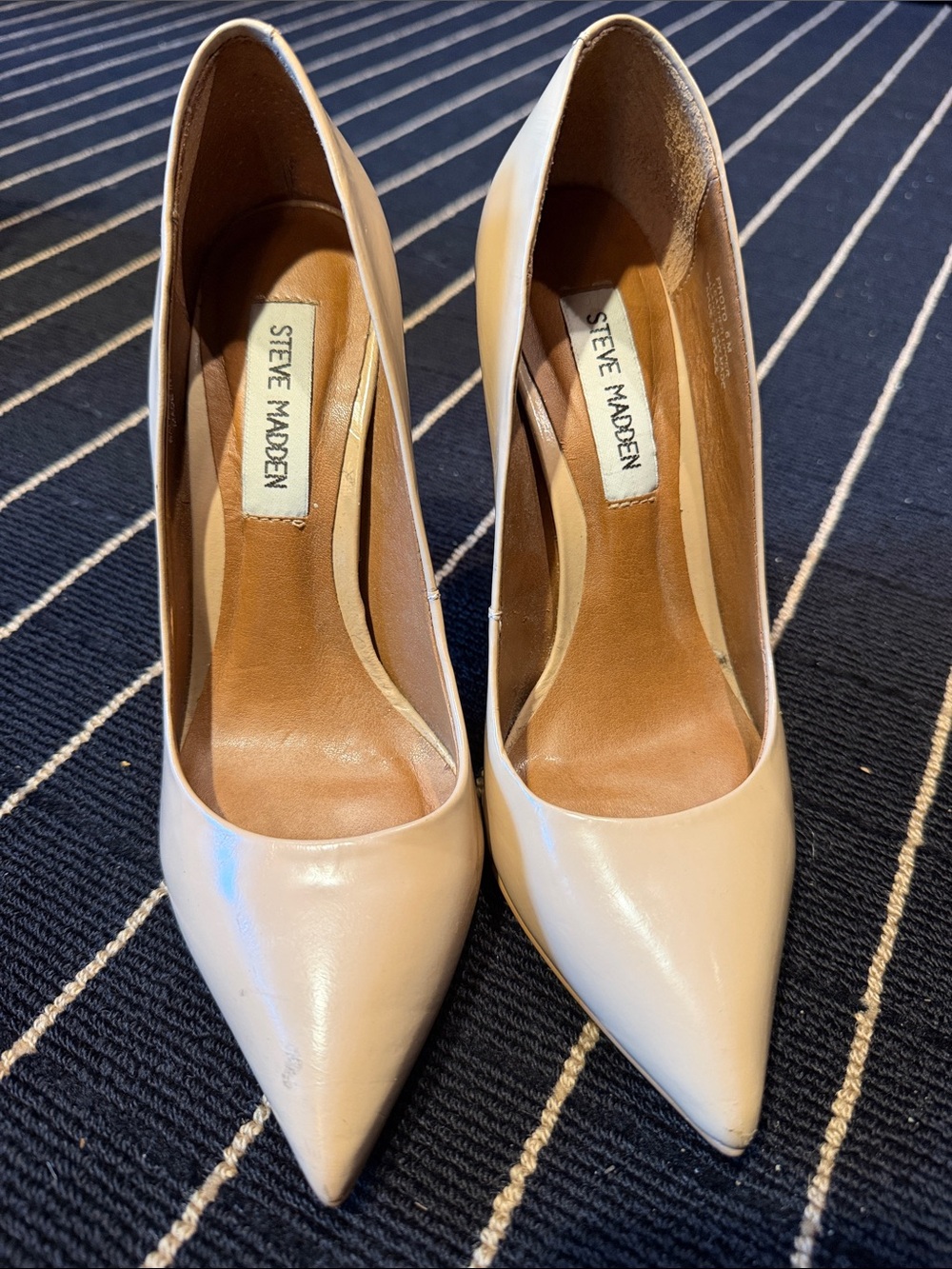 Steve Madden Beige Pointed-Toe Pumps